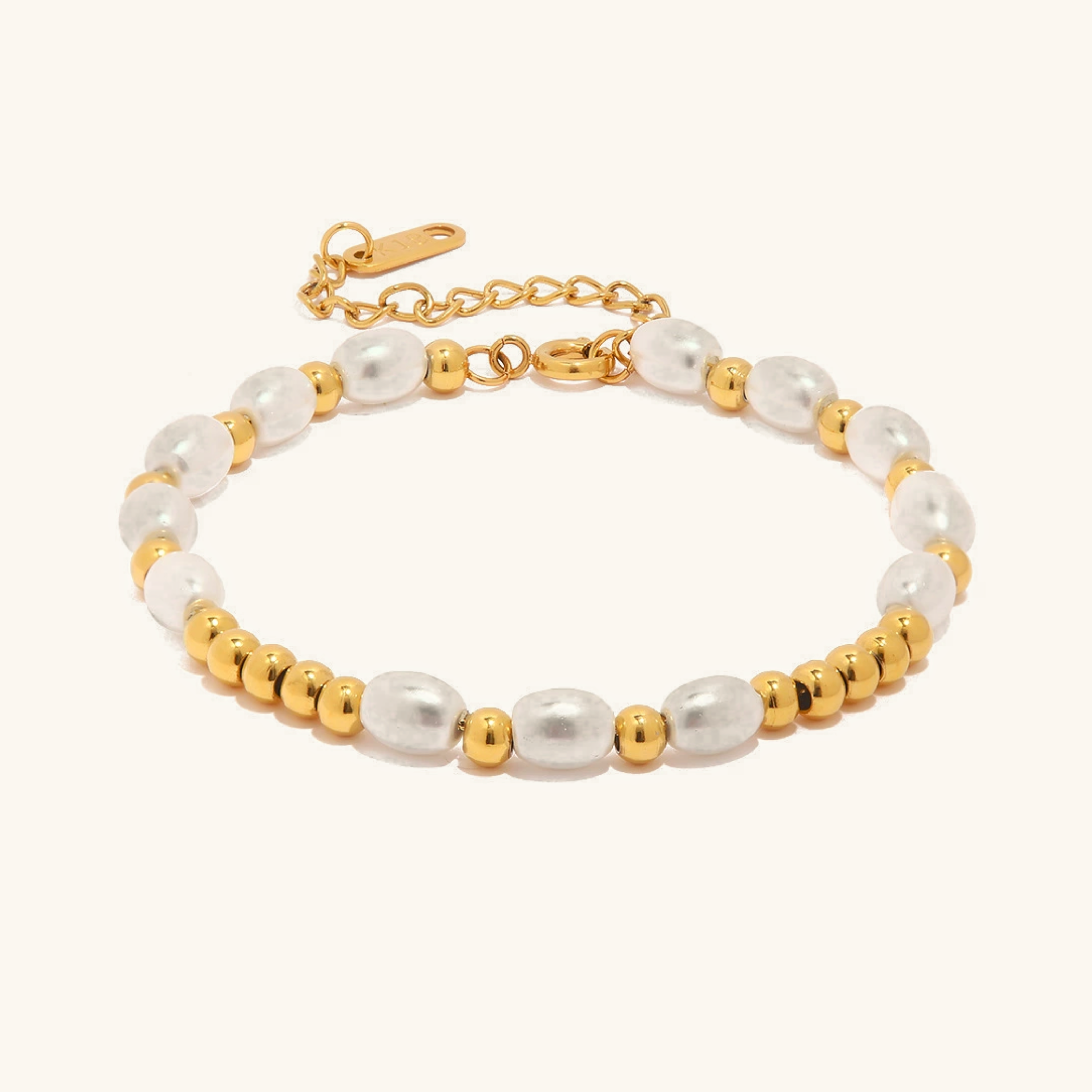 Women's Pearl Bracelet White Gold Stainless Steel