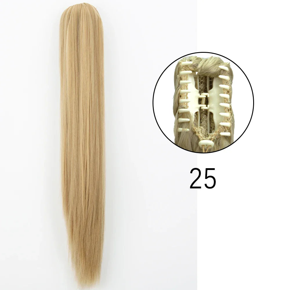 Women's Ponytail Extension 24 Inch Straight Synthetic Heat Resistant