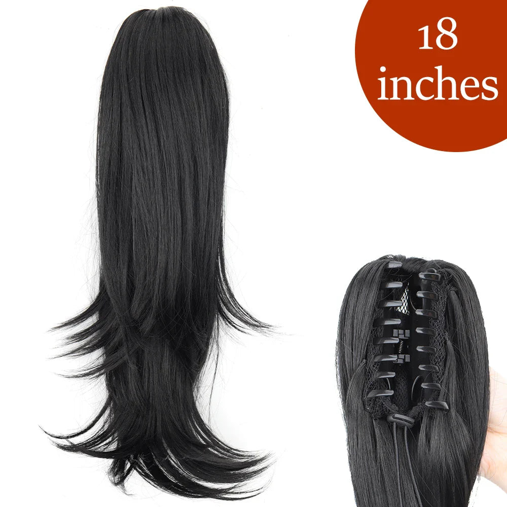 Women's Ponytail Extension 24 Inch Straight Synthetic Heat Resistant