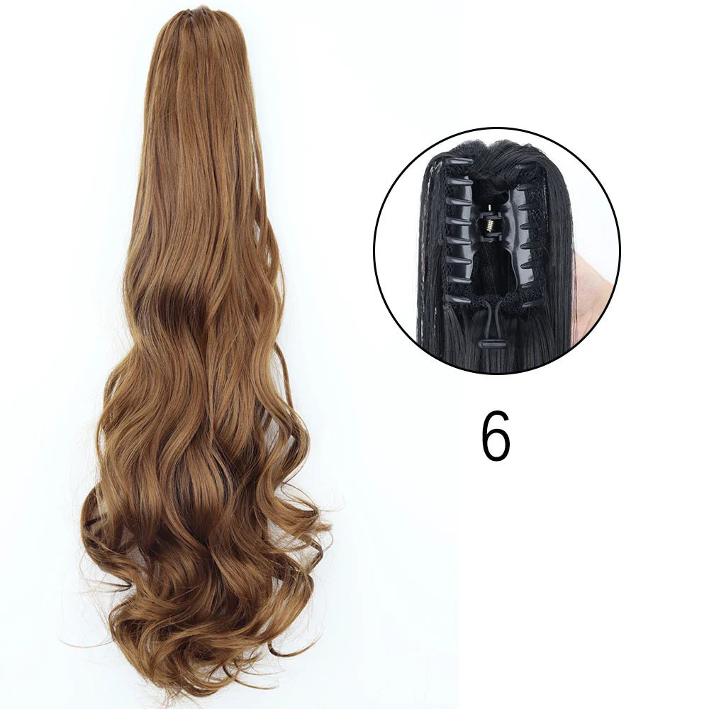Women's Ponytail Extension 24 Inch Straight Synthetic Heat Resistant
