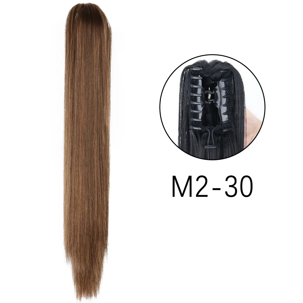 Women's Ponytail Extension 24 Inch Straight Synthetic Heat Resistant