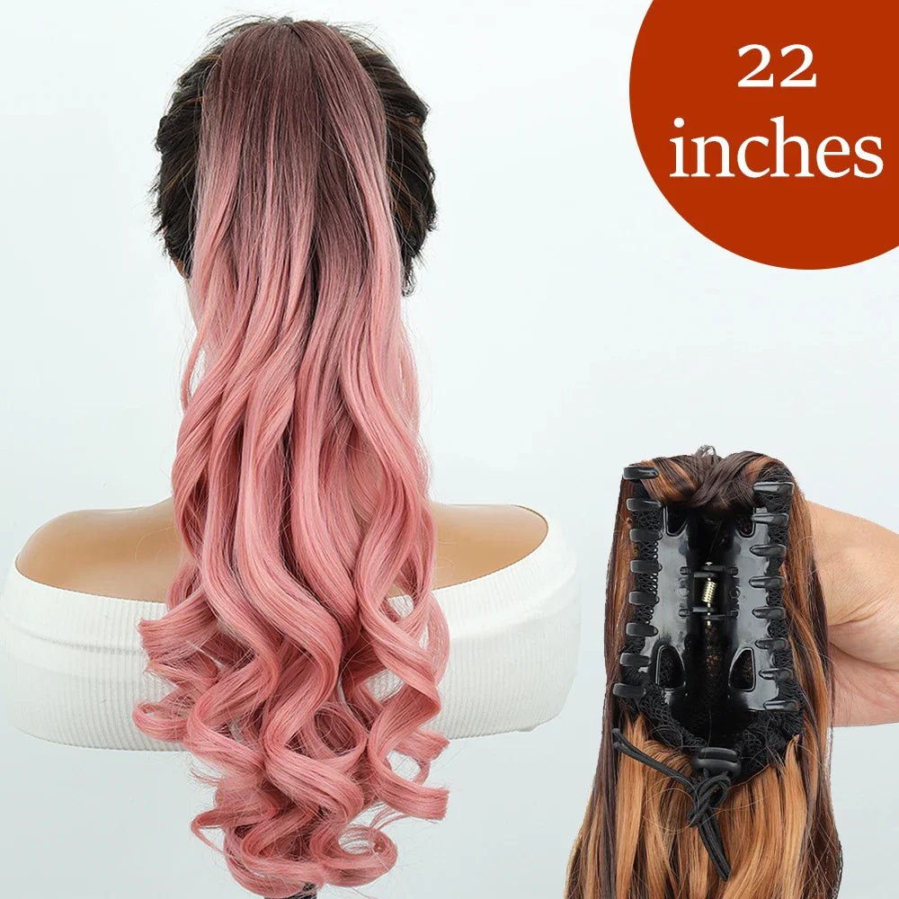 Women's Ponytail Extension 24 Inch Straight Synthetic Heat Resistant