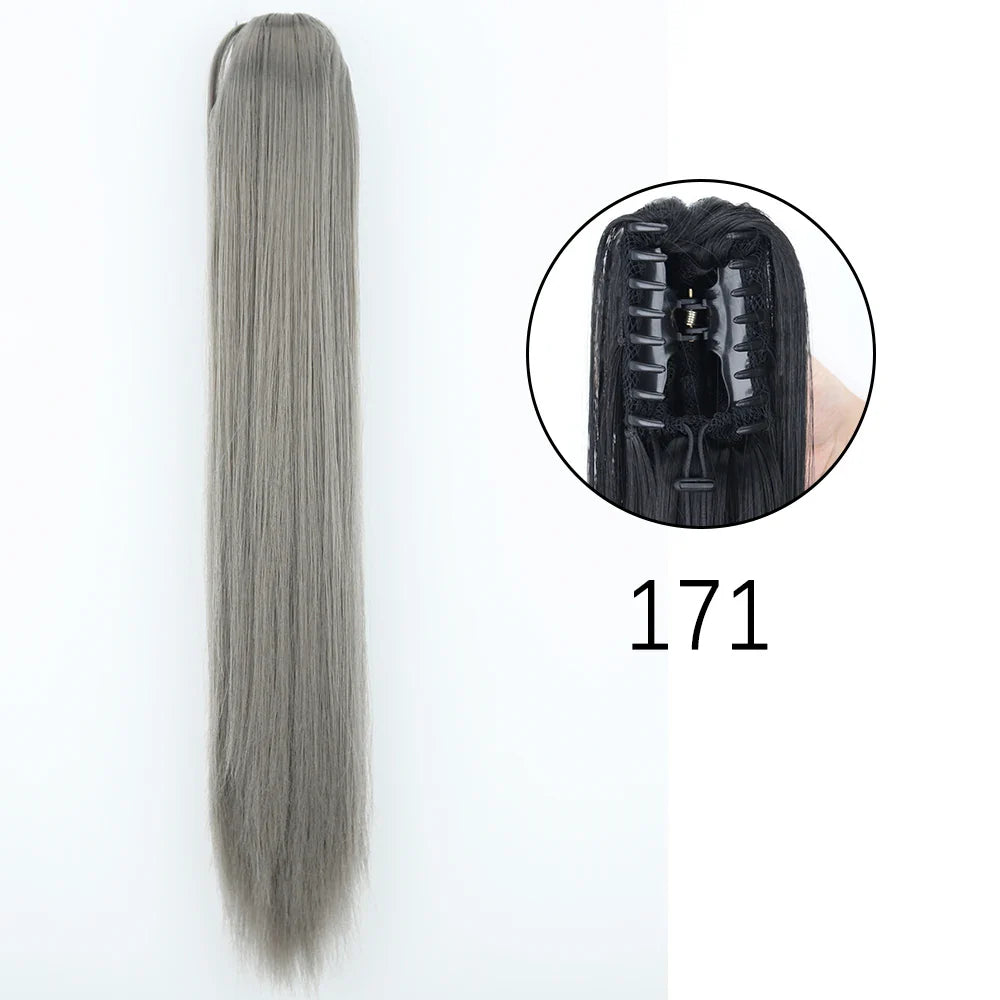 Women's Ponytail Extension 24 Inch Straight Synthetic Heat Resistant