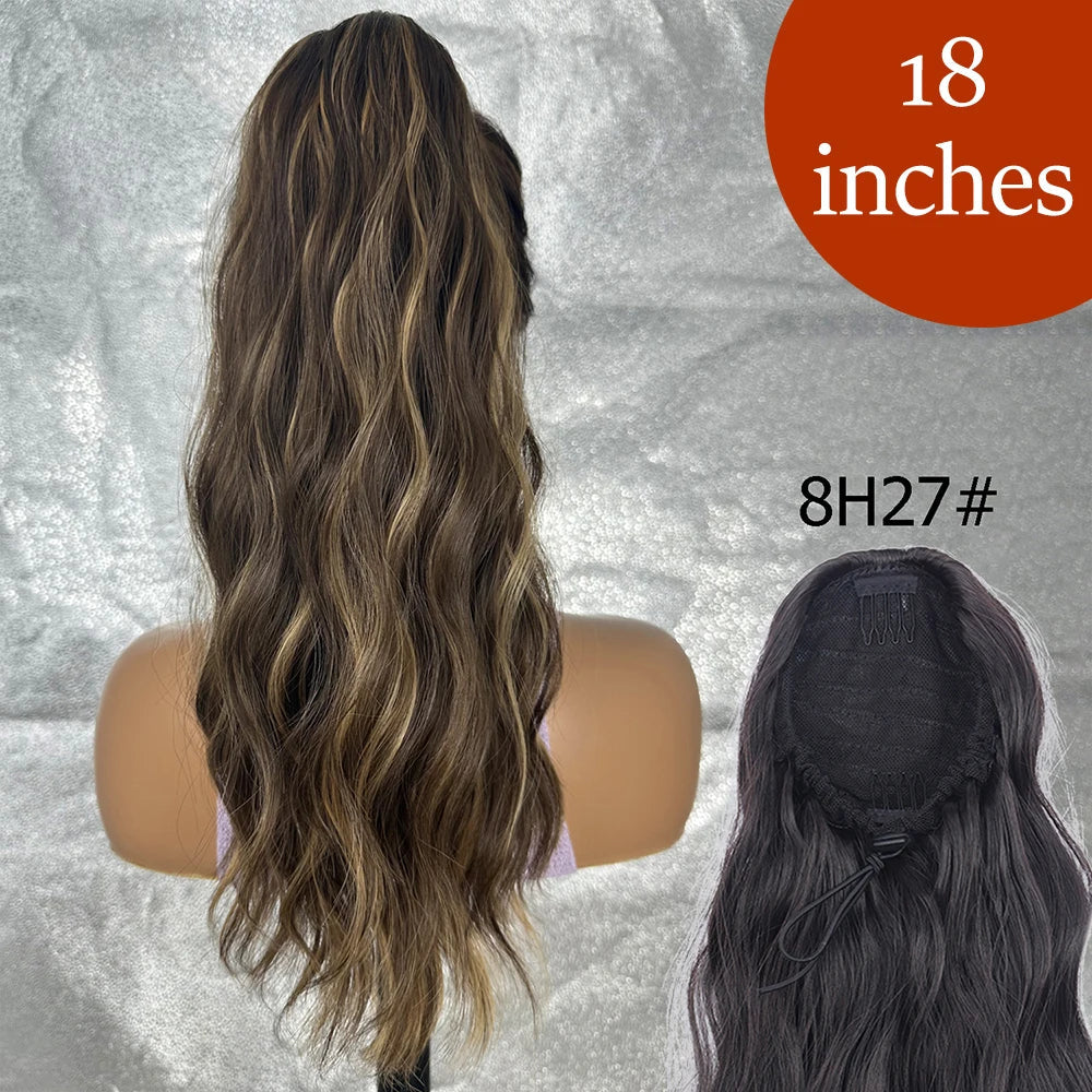 Women's Ponytail Extension 24 Inch Straight Synthetic Heat Resistant