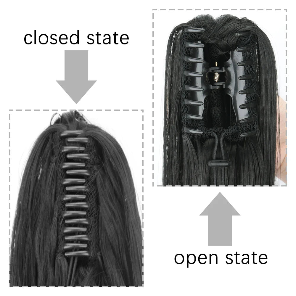 Women's Ponytail Extension 24 Inch Straight Synthetic Heat Resistant