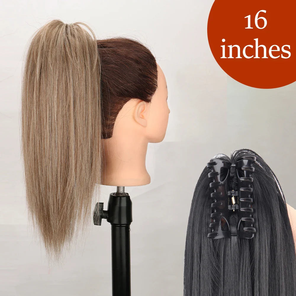 Women's Ponytail Extension 24 Inch Straight Synthetic Heat Resistant