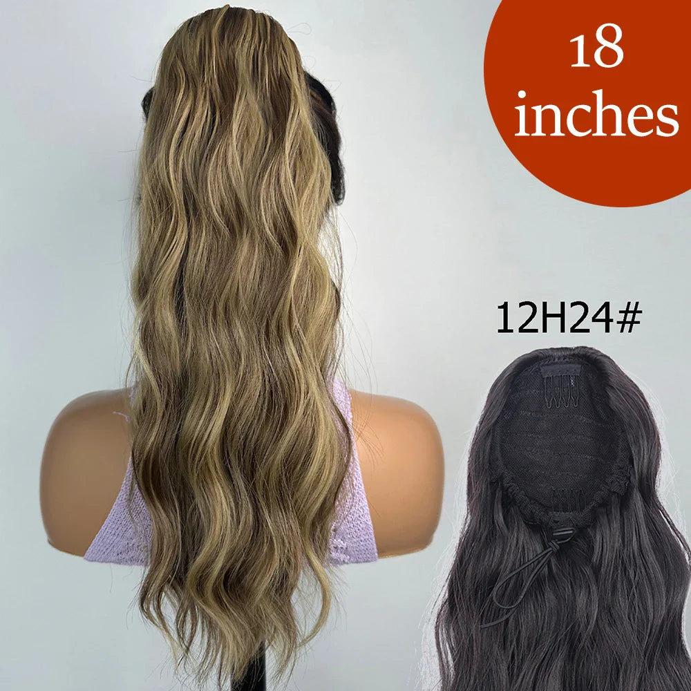 Women's Ponytail Extension 24 Inch Straight Synthetic Heat Resistant