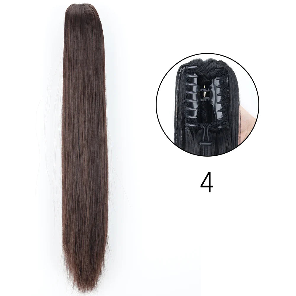 Women's Ponytail Extension 24 Inch Straight Synthetic Heat Resistant
