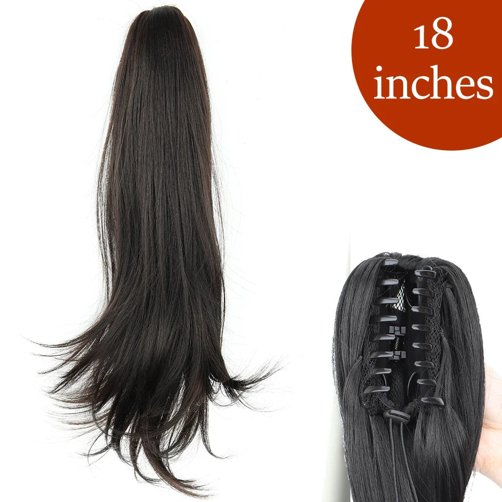 Women's Ponytail Extension 24 Inch Straight Synthetic Heat Resistant