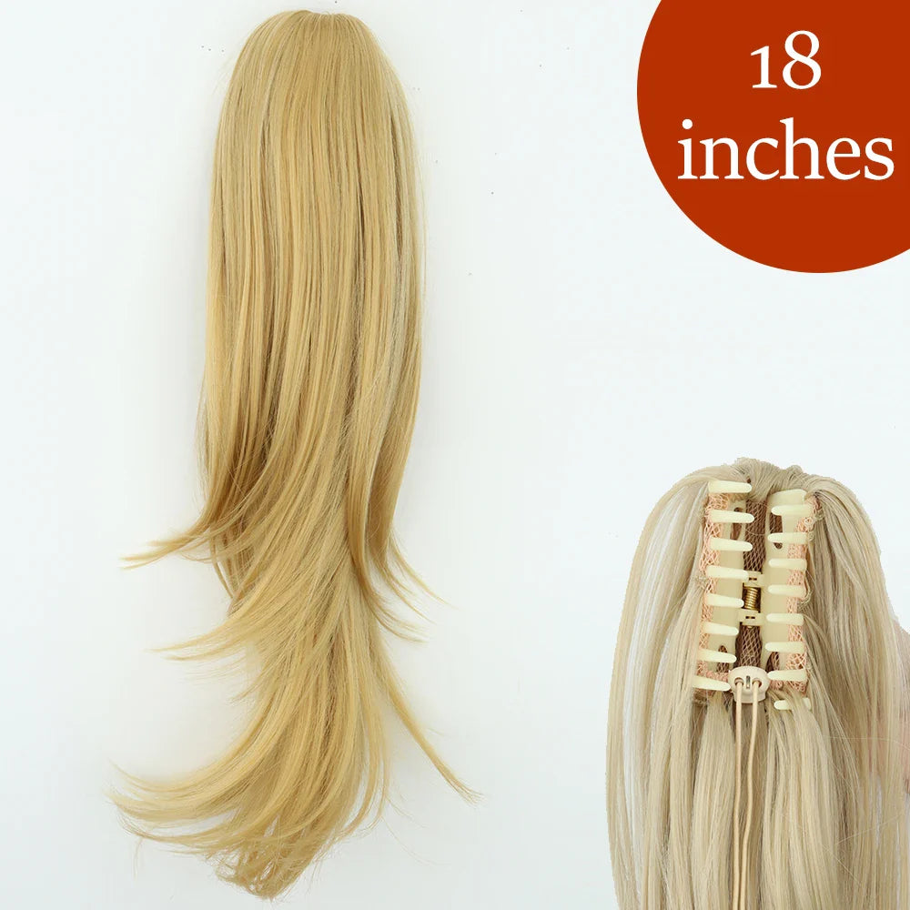 Women's Ponytail Extension 24 Inch Straight Synthetic Heat Resistant
