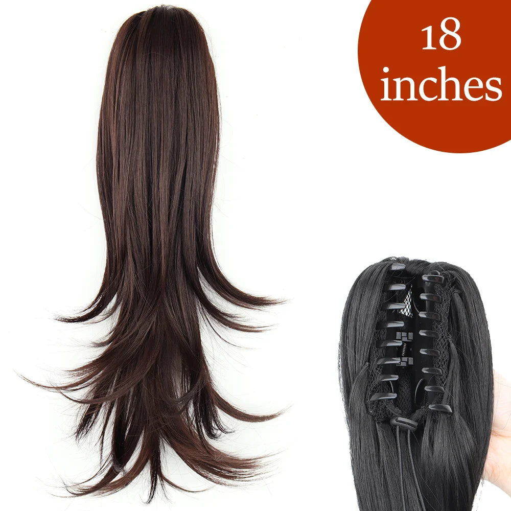 Women's Ponytail Extension 24 Inch Straight Synthetic Heat Resistant