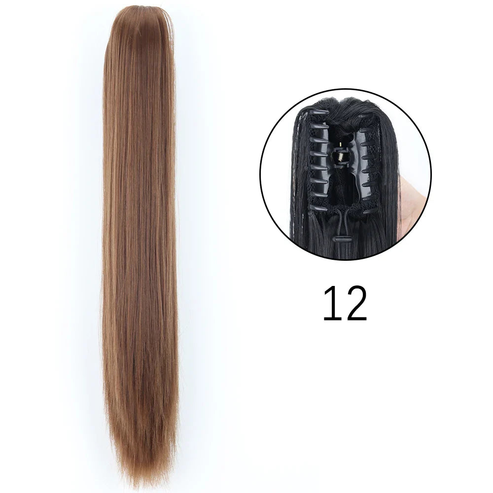 Women's Ponytail Extension 24 Inch Straight Synthetic Heat Resistant