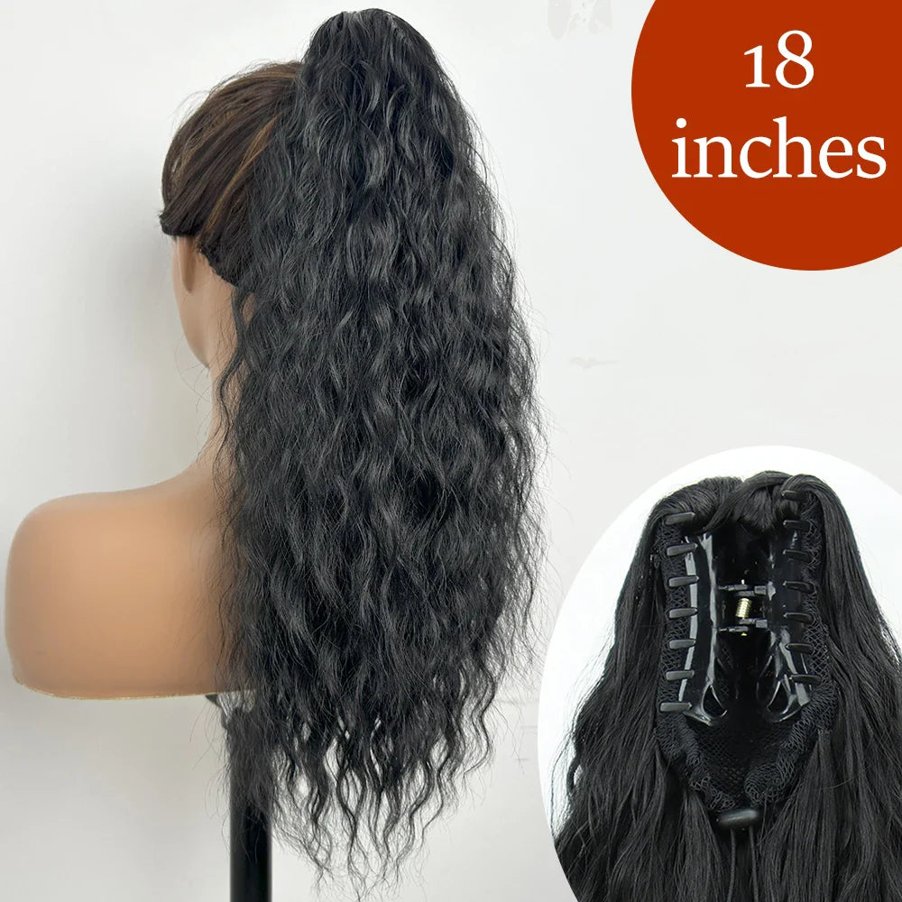 Women's Ponytail Extension 24 Inch Straight Synthetic Heat Resistant