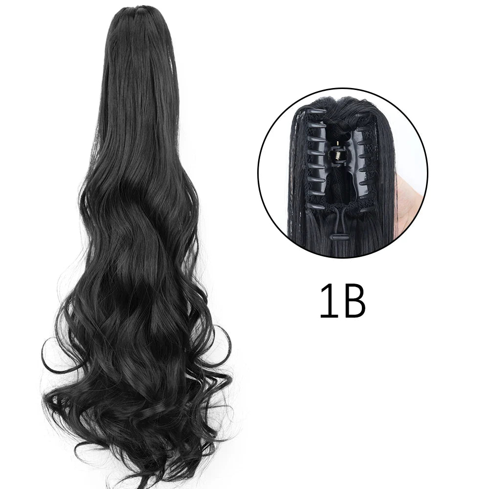 Women's Ponytail Extension 24 Inch Straight Synthetic Heat Resistant