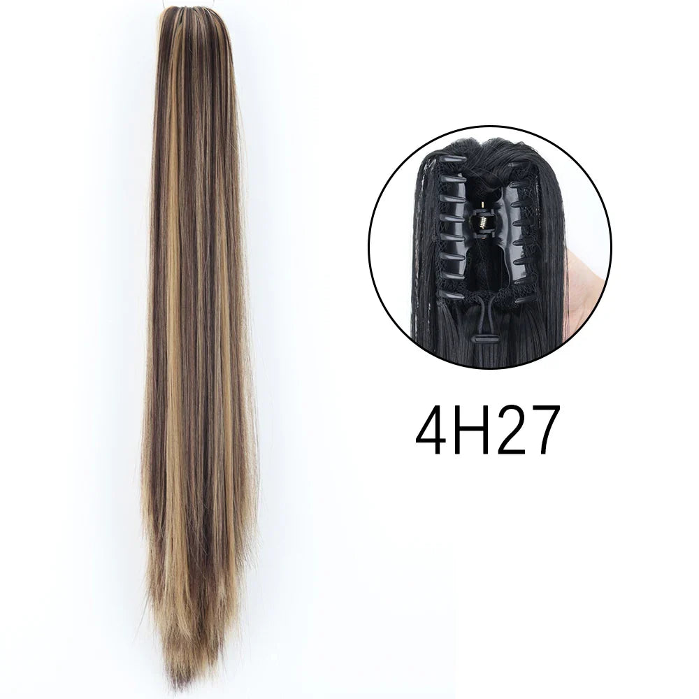 Women's Ponytail Extension 24 Inch Straight Synthetic Heat Resistant