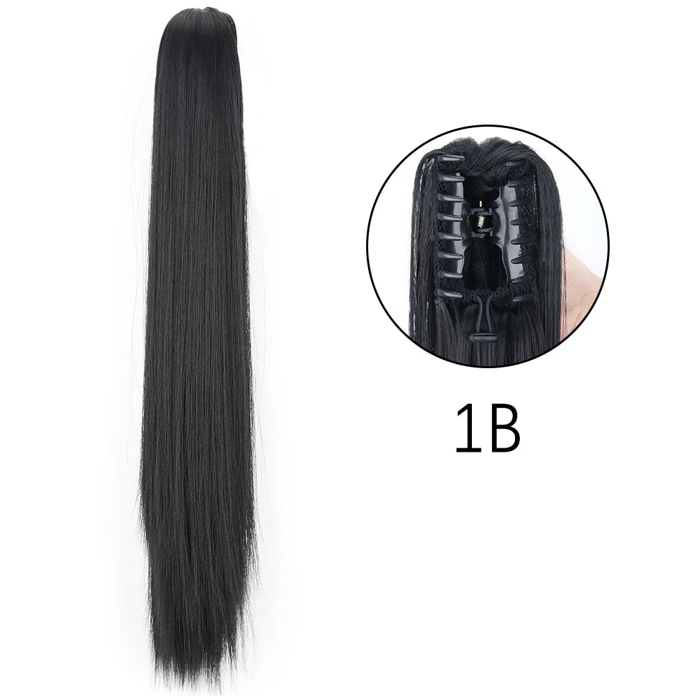 Women's Ponytail Extension 24 Inch Straight Synthetic Heat Resistant