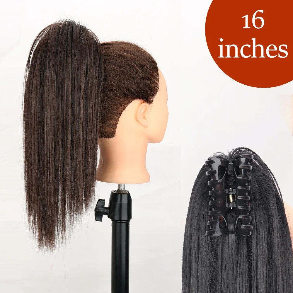Women's Ponytail Extension 24 Inch Straight Synthetic Heat Resistant