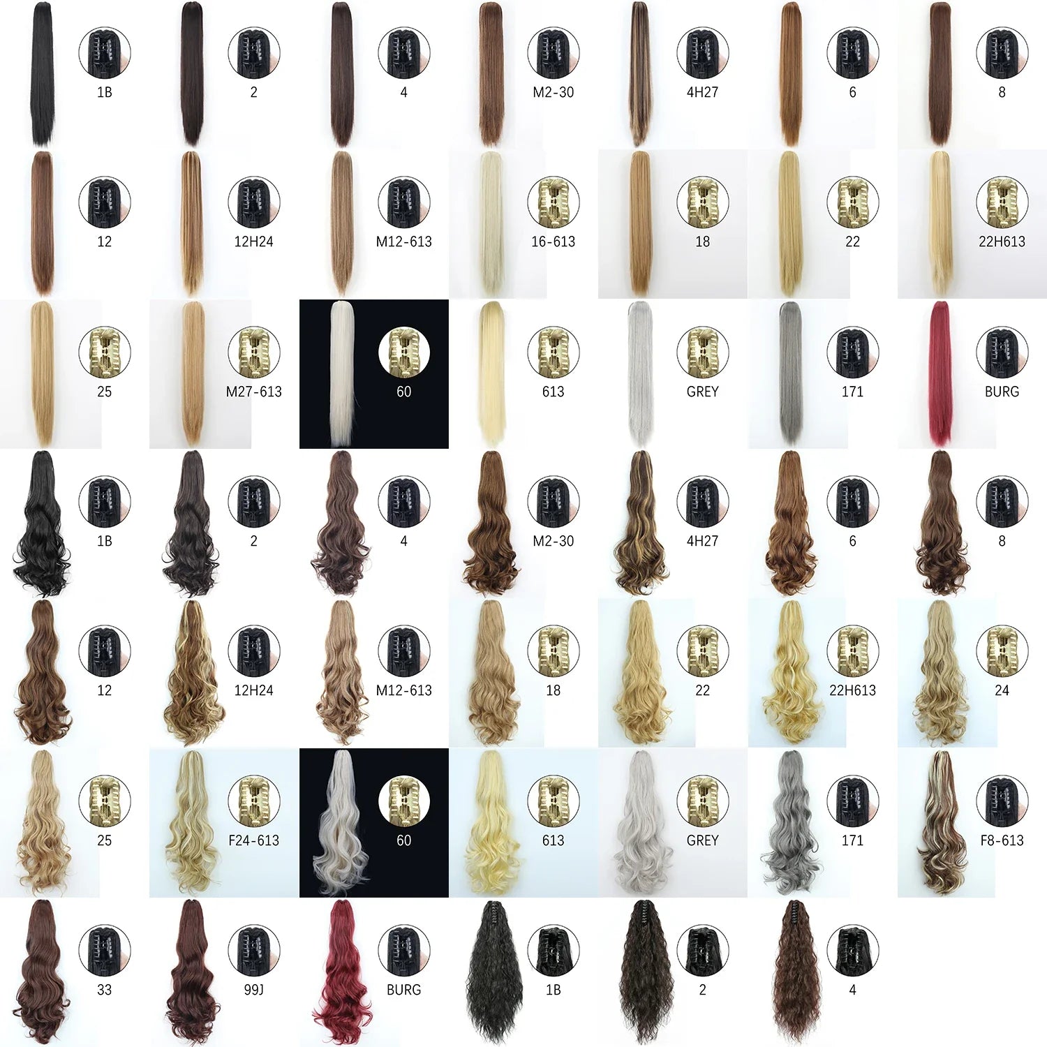 Women's Ponytail Extension 24 Inch Straight Synthetic Heat Resistant