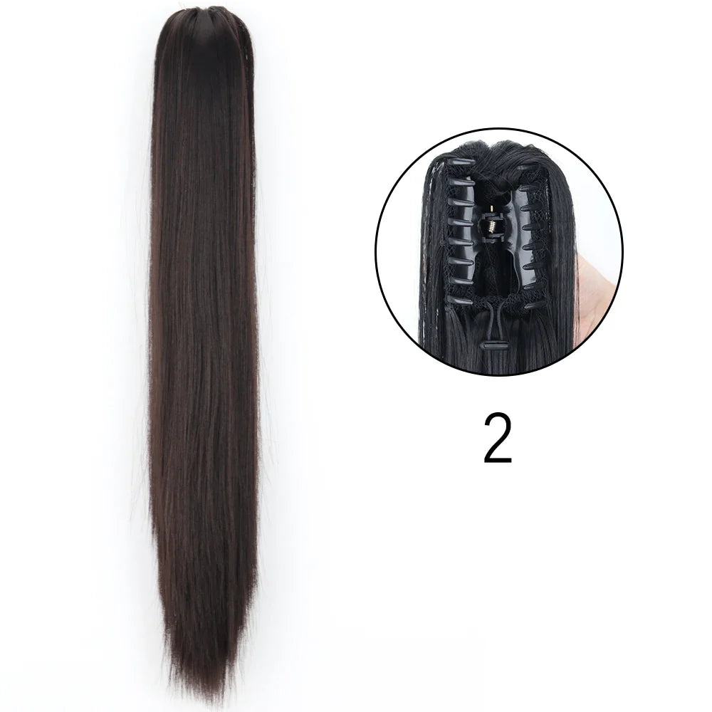 Women's Ponytail Extension 24 Inch Straight Synthetic Heat Resistant