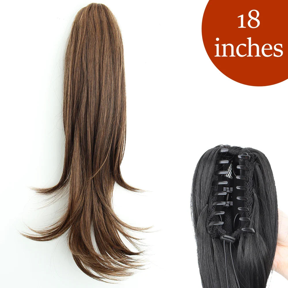 Women's Ponytail Extension 24 Inch Straight Synthetic Heat Resistant