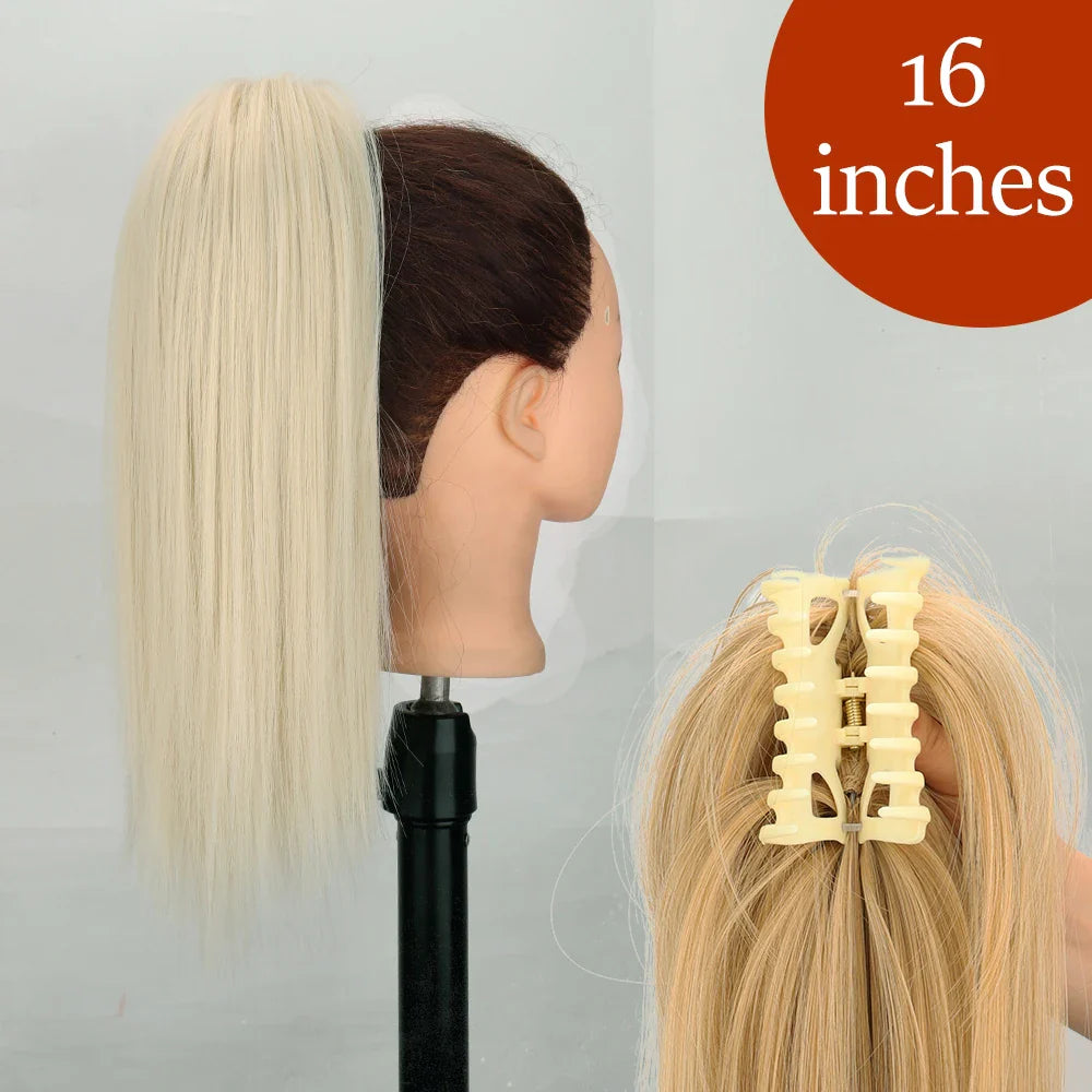 Women's Ponytail Extension 24 Inch Straight Synthetic Heat Resistant