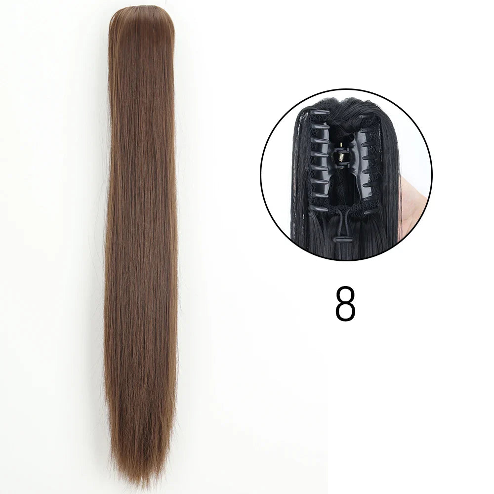 Women's Ponytail Extension 24 Inch Straight Synthetic Heat Resistant
