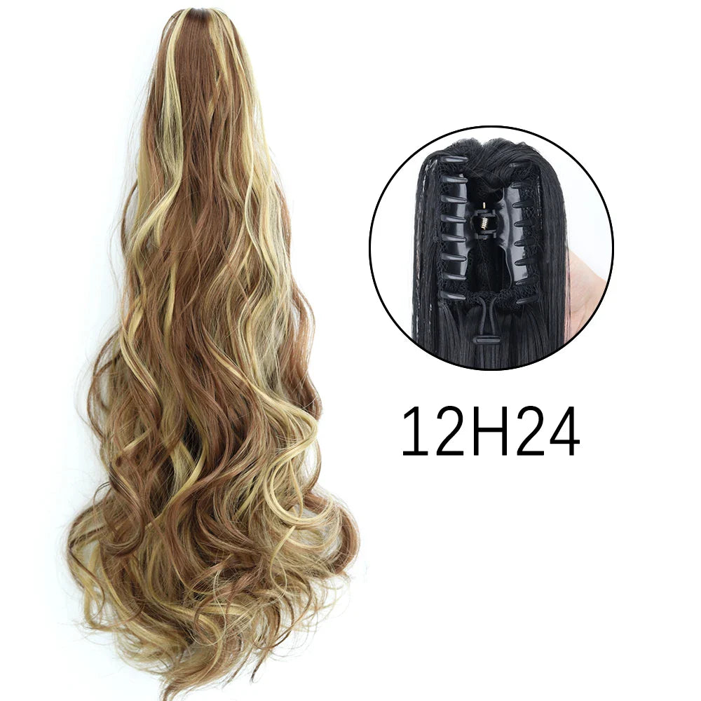 Women's Ponytail Extension 24 Inch Straight Synthetic Heat Resistant
