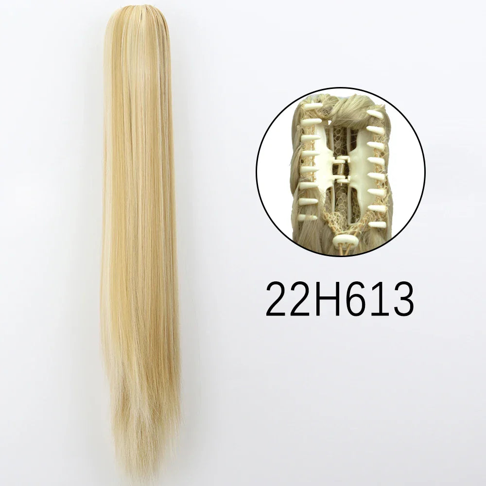 Women's Ponytail Extension 24 Inch Straight Synthetic Heat Resistant