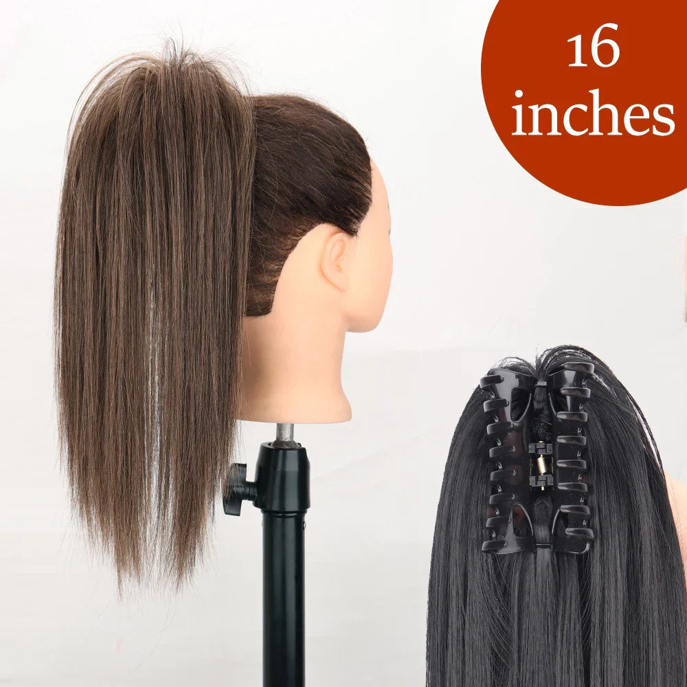 Women's Ponytail Extension 24 Inch Straight Synthetic Heat Resistant