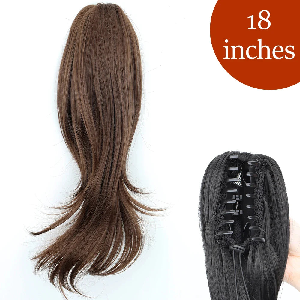 Women's Ponytail Extension 24 Inch Straight Synthetic Heat Resistant