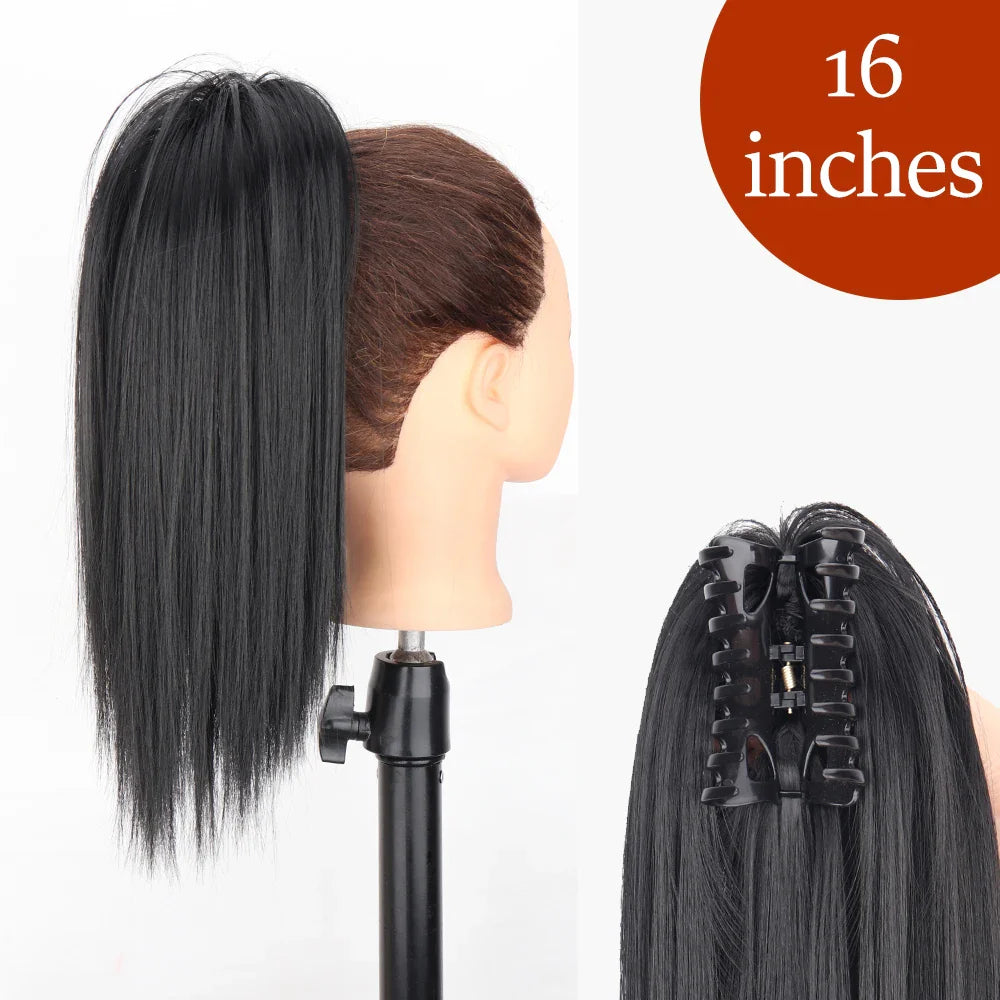 Women's Ponytail Extension 24 Inch Straight Synthetic Heat Resistant