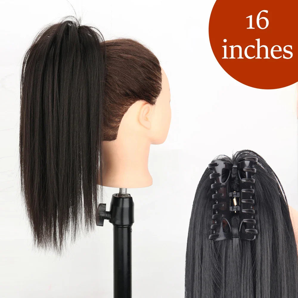 Women's Ponytail Extension 24 Inch Straight Synthetic Heat Resistant