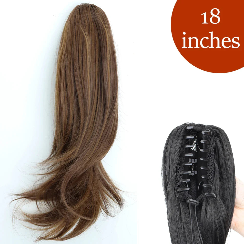 Women's Ponytail Extension 24 Inch Straight Synthetic Heat Resistant
