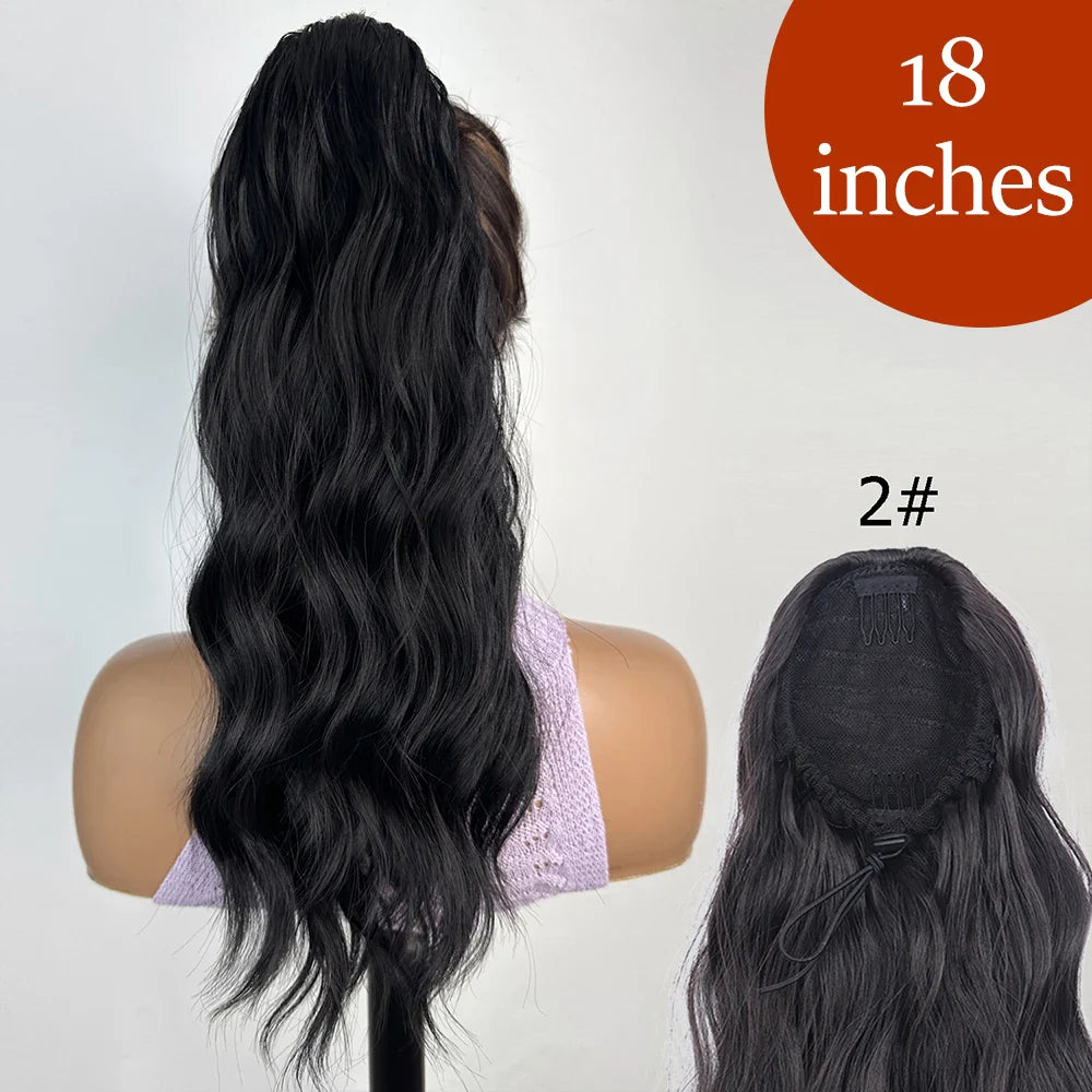 Women's Ponytail Extension 24 Inch Straight Synthetic Heat Resistant