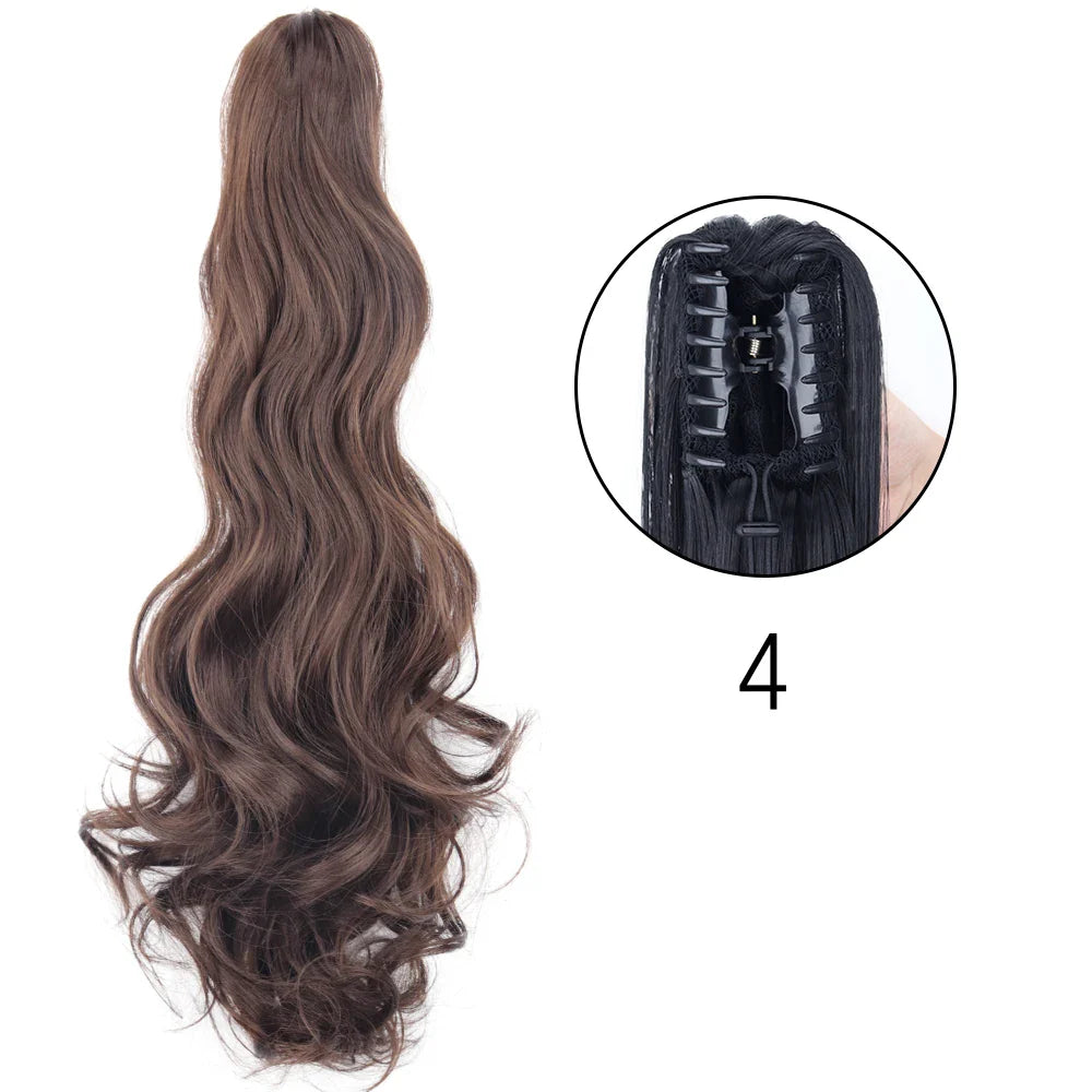 Women's Ponytail Extension 24 Inch Straight Synthetic Heat Resistant