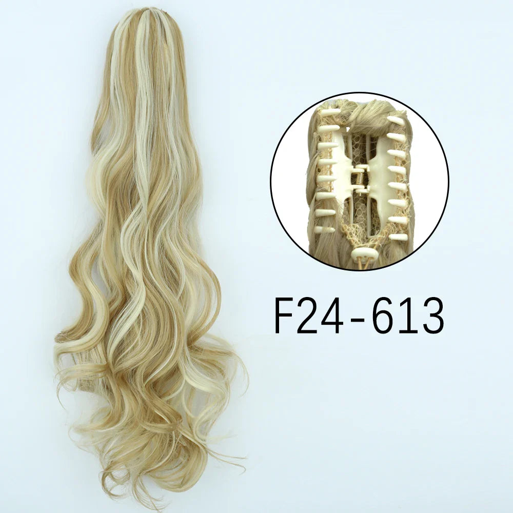 Women's Ponytail Extension 24 Inch Straight Synthetic Heat Resistant