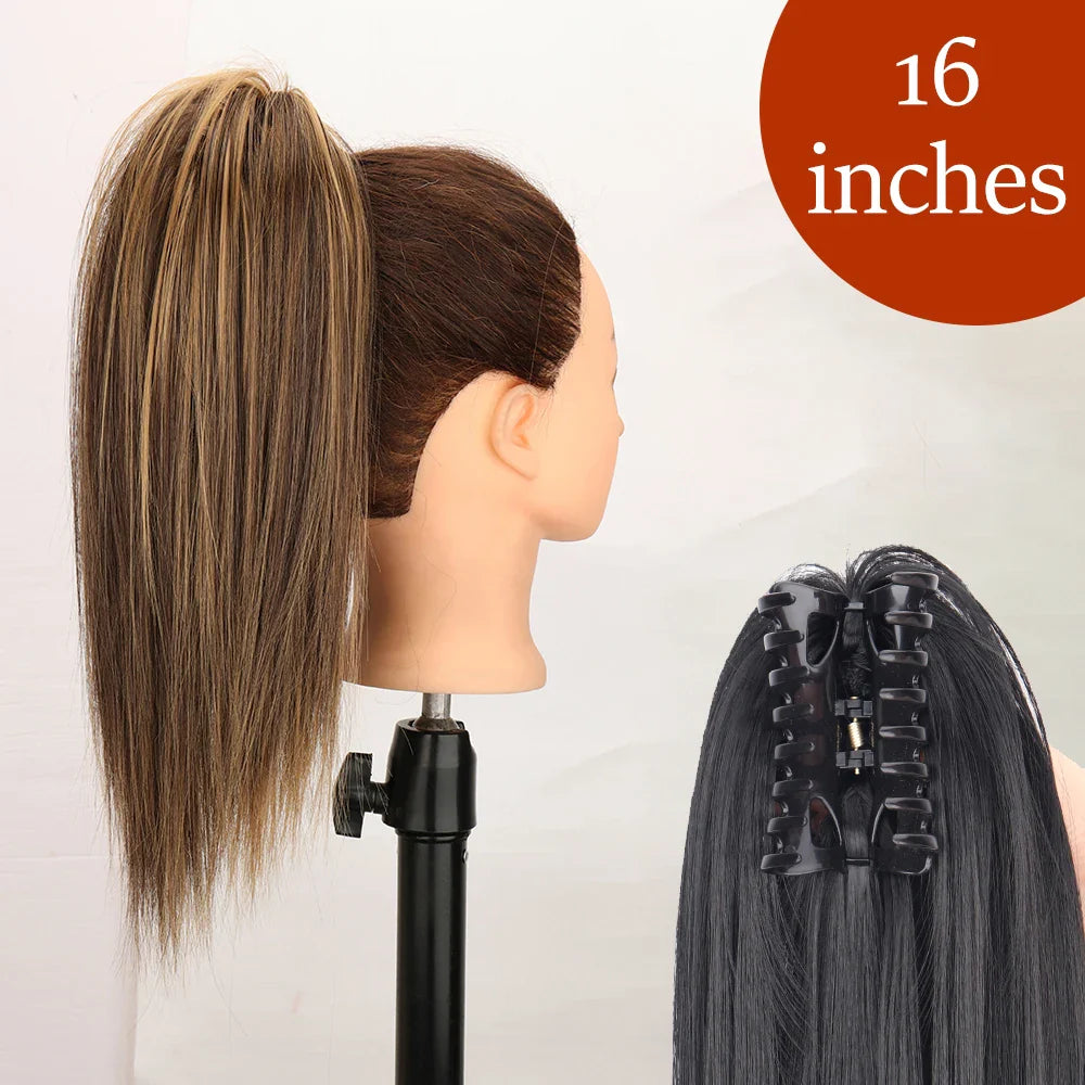 Women's Ponytail Extension 24 Inch Straight Synthetic Heat Resistant