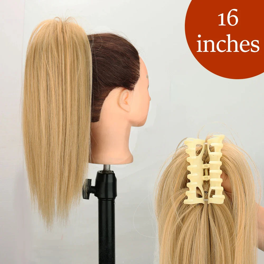 Women's Ponytail Extension 24 Inch Straight Synthetic Heat Resistant