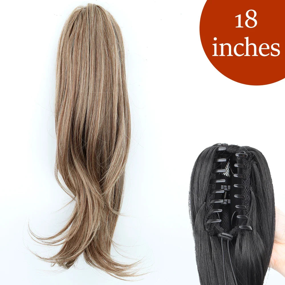 Women's Ponytail Extension 24 Inch Straight Synthetic Heat Resistant