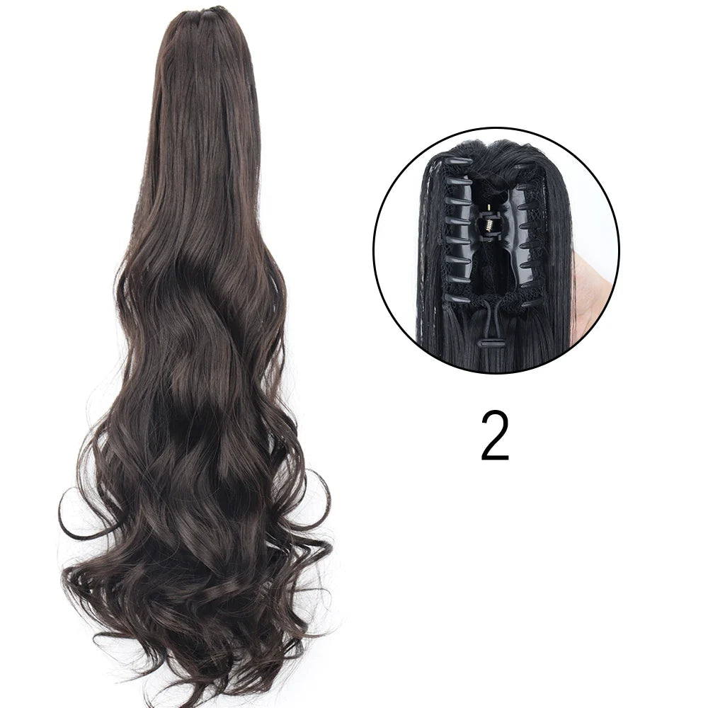 Women's Ponytail Extension 24 Inch Straight Synthetic Heat Resistant