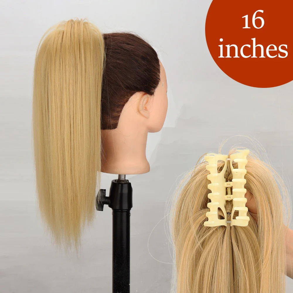 Women's Ponytail Extension 24 Inch Straight Synthetic Heat Resistant