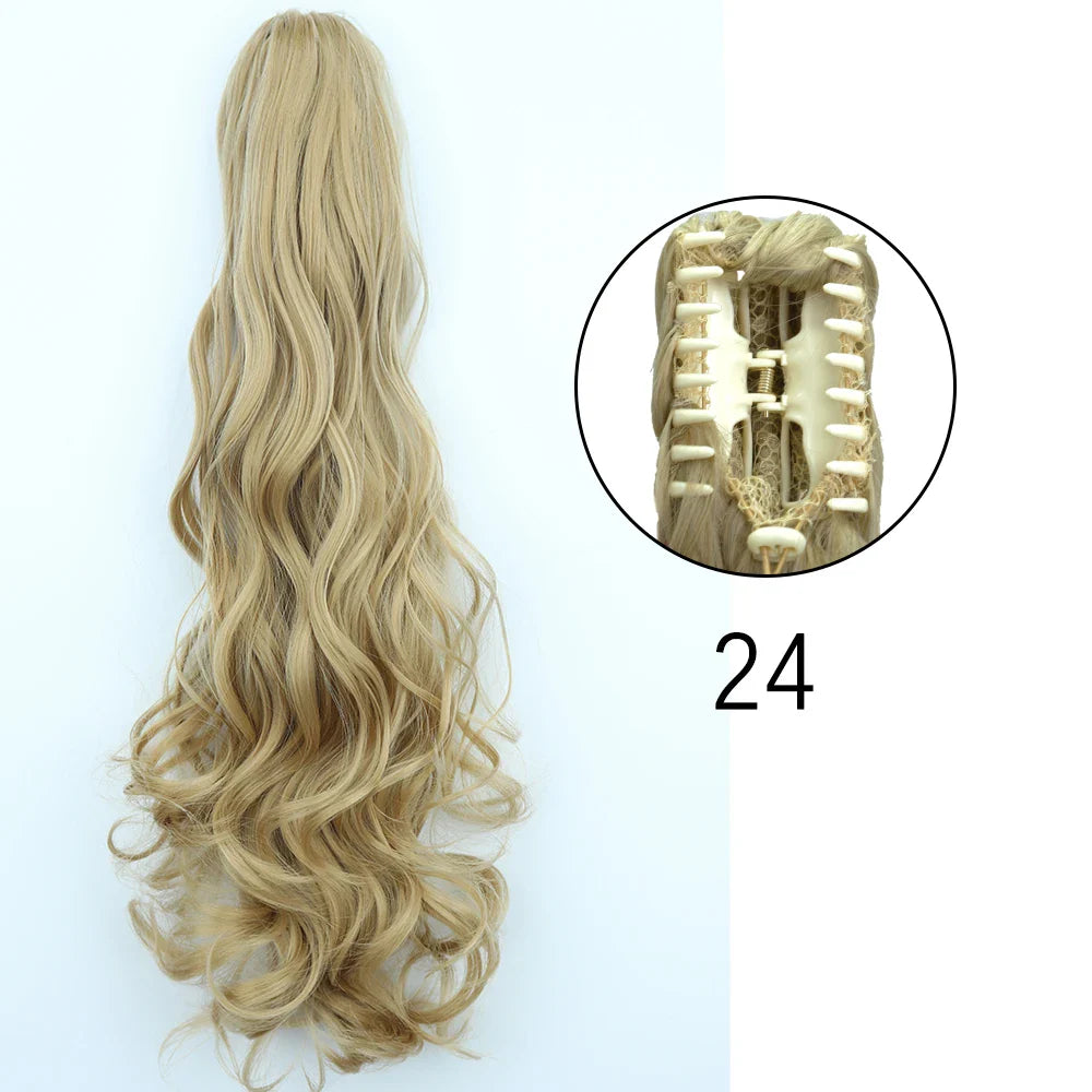 Women's Ponytail Extension 24 Inch Straight Synthetic Heat Resistant