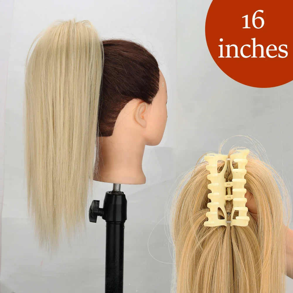 Women's Ponytail Extension 24 Inch Straight Synthetic Heat Resistant