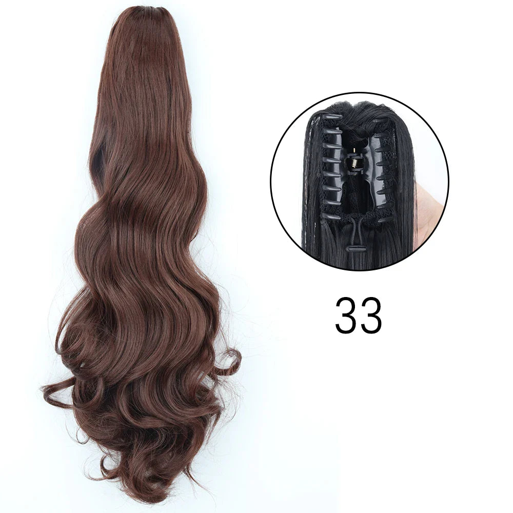 Women's Ponytail Extension 24 Inch Straight Synthetic Heat Resistant