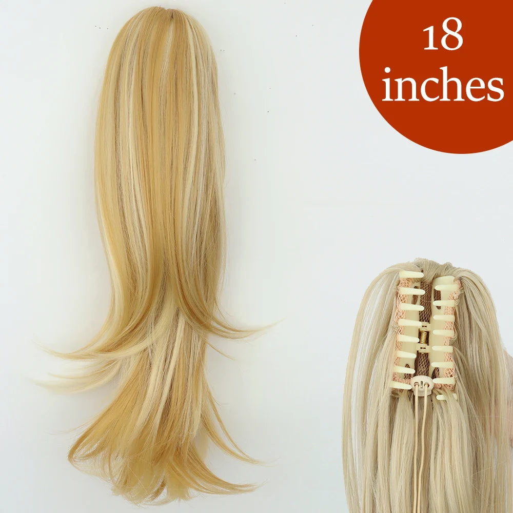 Women's Ponytail Extension 24 Inch Straight Synthetic Heat Resistant