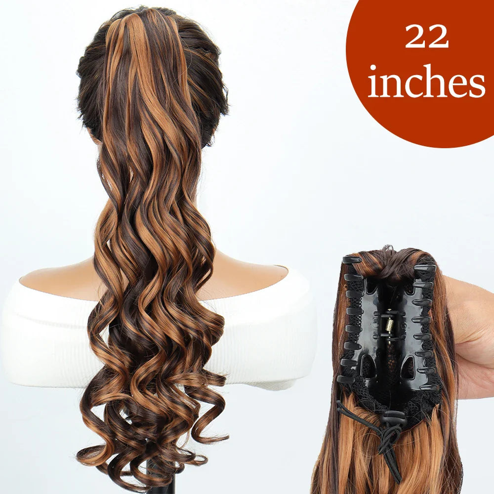 Women's Ponytail Extension 24 Inch Straight Synthetic Heat Resistant