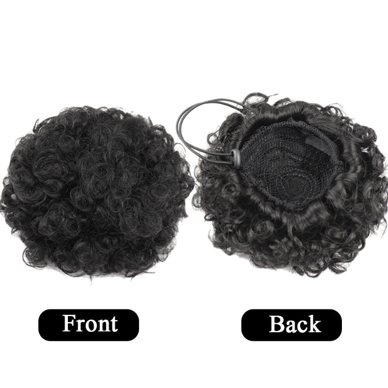 Women's Ponytail Extension Black Kinky Fiber Hair Extensions