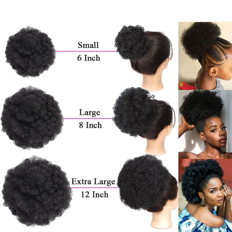 Women's Ponytail Extension Black Kinky Fiber Hair Extensions