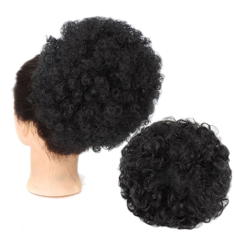 Women's Ponytail Extension Black Kinky Fiber Hair Extensions