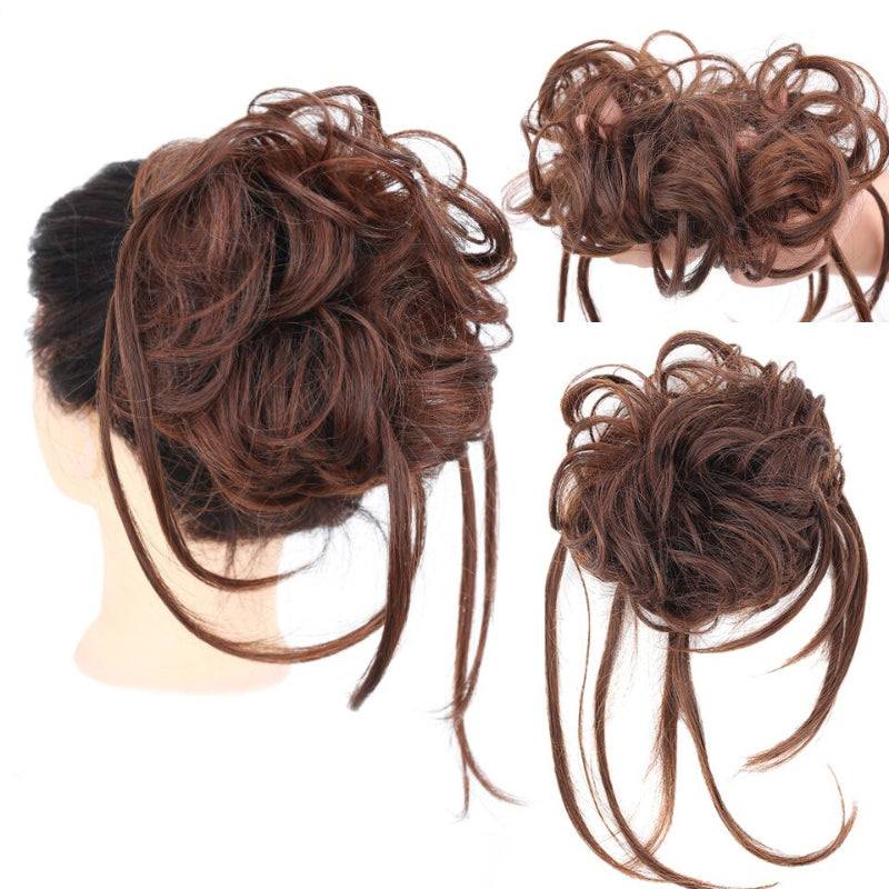 Women's Ponytail Extension Brown High-Temperature Fiber Messy Curly Hair